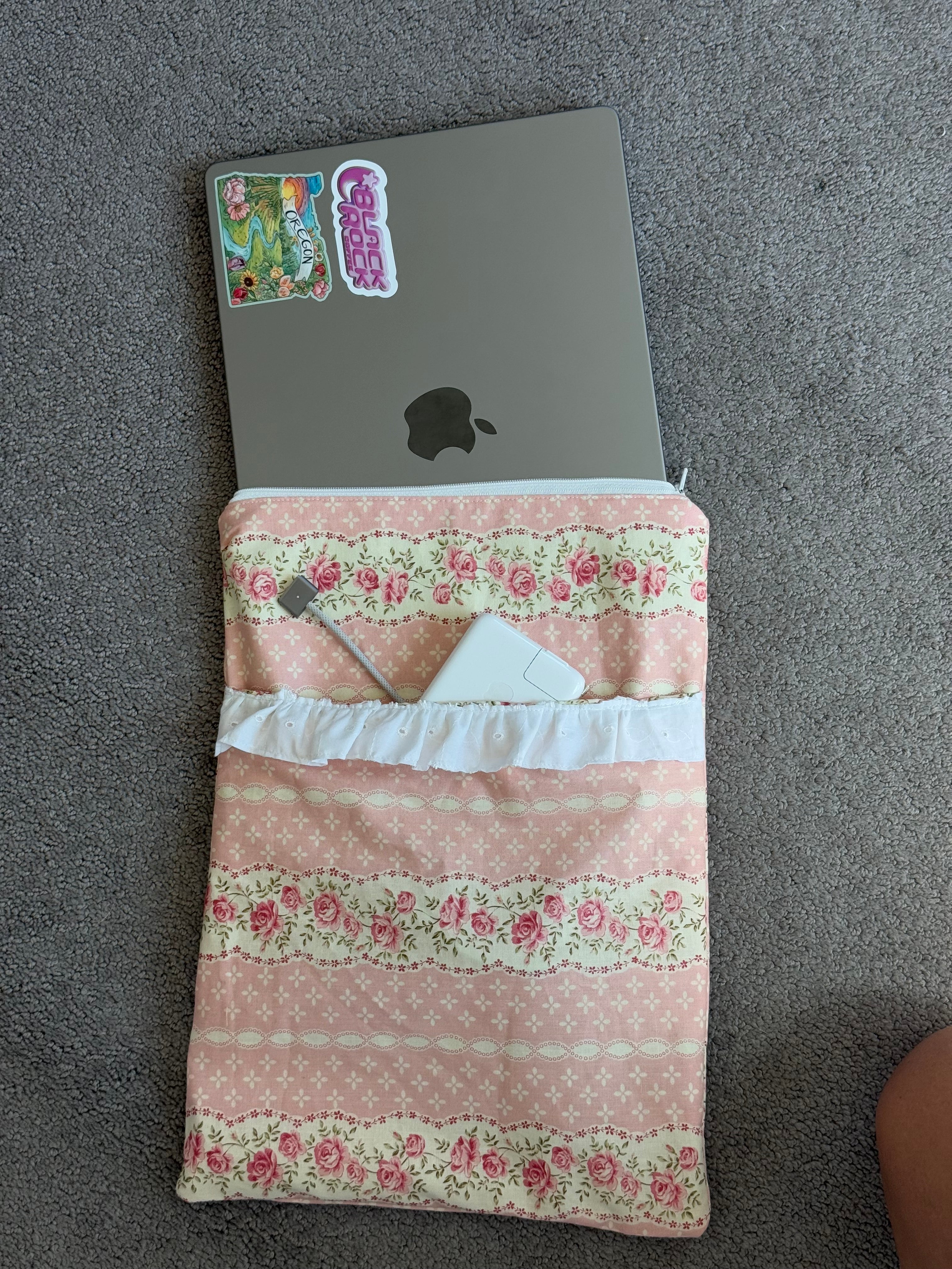 Pink floral computer case
