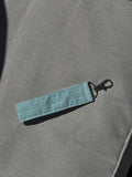 Blue and white striped keychain