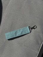 Blue and white striped keychain
